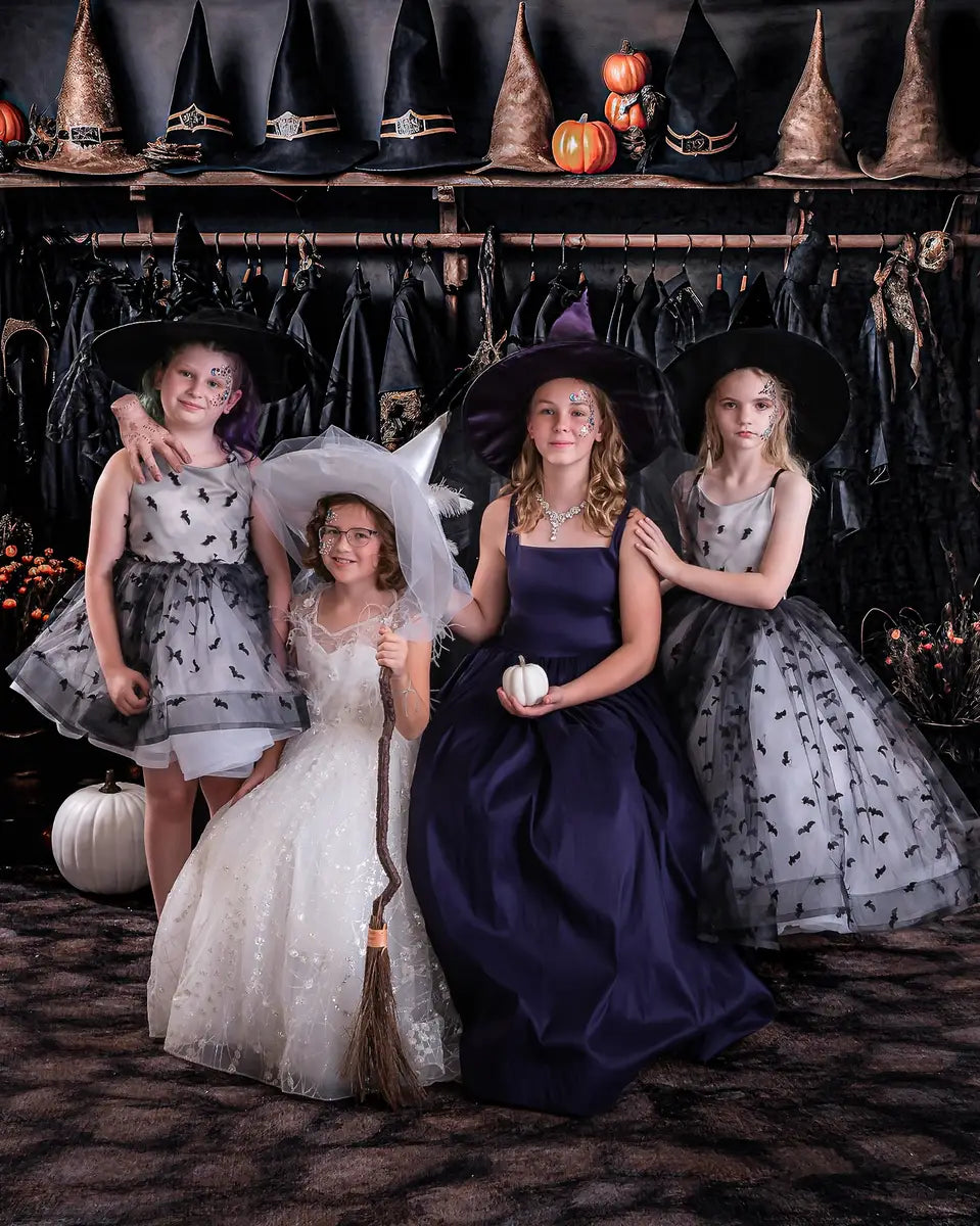 Kate Pet Halloween Wizard Black Robe Closet Backdrop for Photography