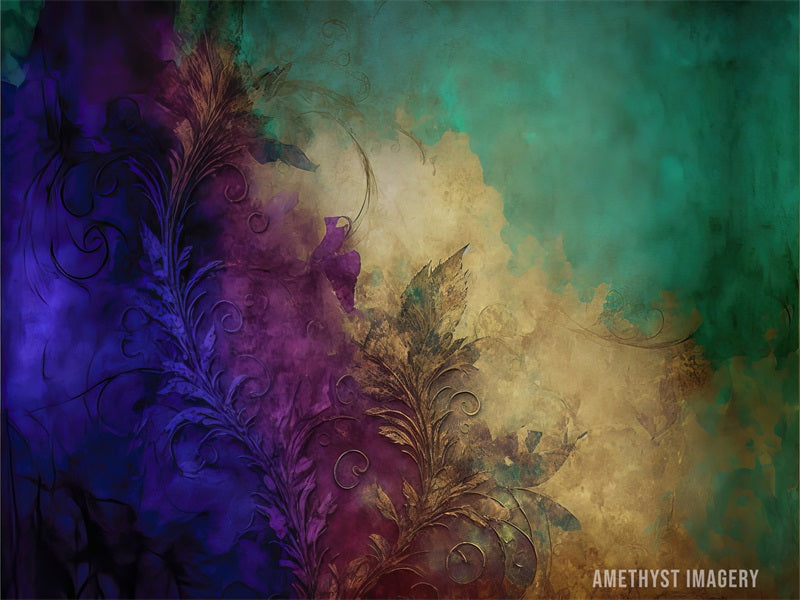 Kate Abstract Jewel Toned Backdrop Designed by Angela Miller
