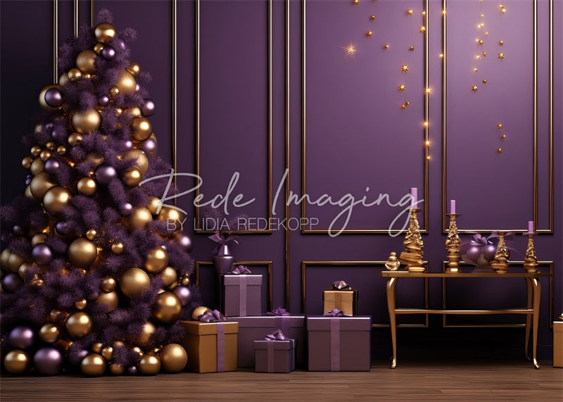 Kate Purple Christmas Wall Backdrop Designed by Lidia Redekopp