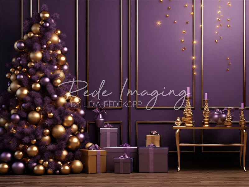 Kate Purple Christmas Wall Backdrop Designed by Lidia Redekopp
