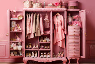 Modepop Roze Kast Dame Foto Achtergrond Ontworpen door Emetselch