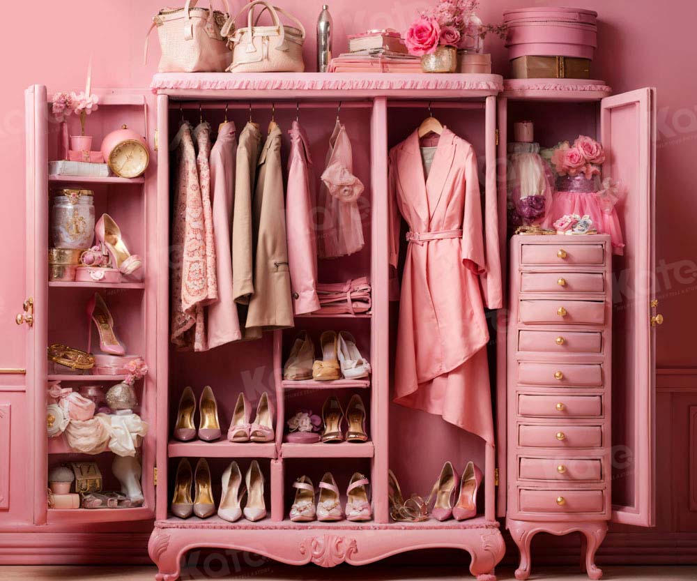 Kate Fashion Doll Pink Closet Lady Backdrop Designed by Emetselch