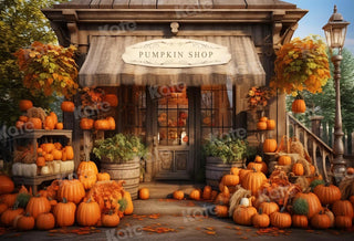 Kate Autumn Pumpkin Shop Printed Backdrop Designed by Emetselch
