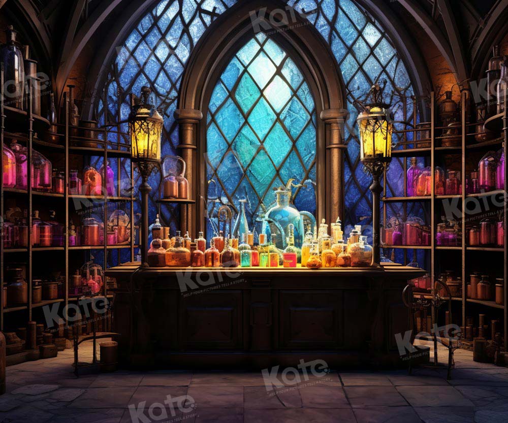 Kate Halloween Medieval Magic Laboratory Vial Backdrop Designed by Emetselch