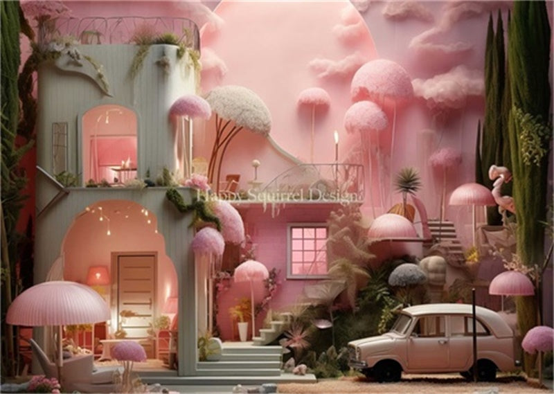 Kate Pink Dream Place Backdrop Designed by Happy Squirrel Design