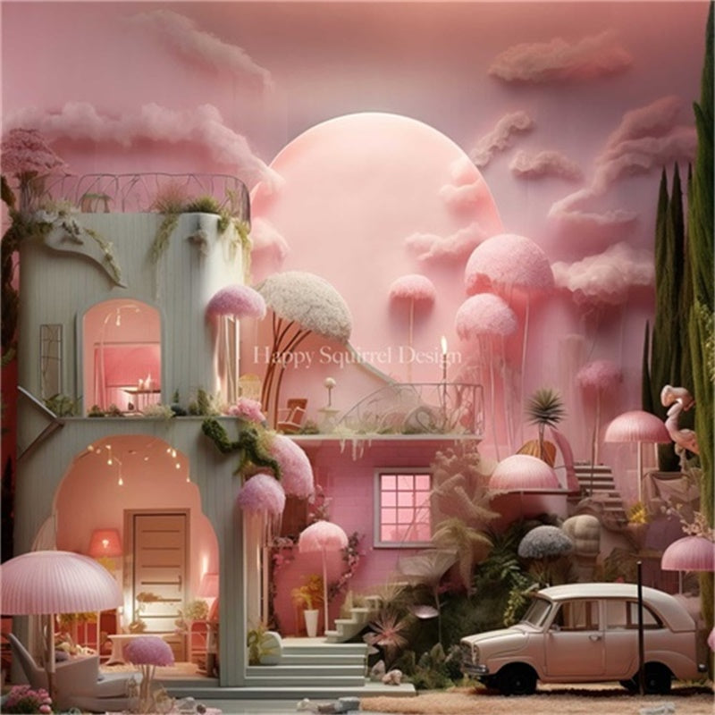 Roze Droomplek Foto Achtergrond Ontworpen door Happy Squirrel Design