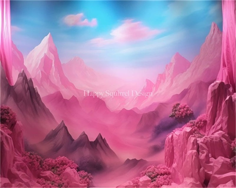 Kate Pink Mountain Ridge Backdrop Designed by Happy Squirrel Design