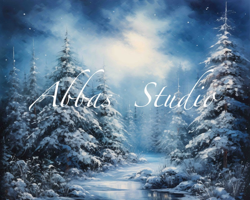 Kate Evening Winter Scenery Backdrop Designed by Abbas Studio