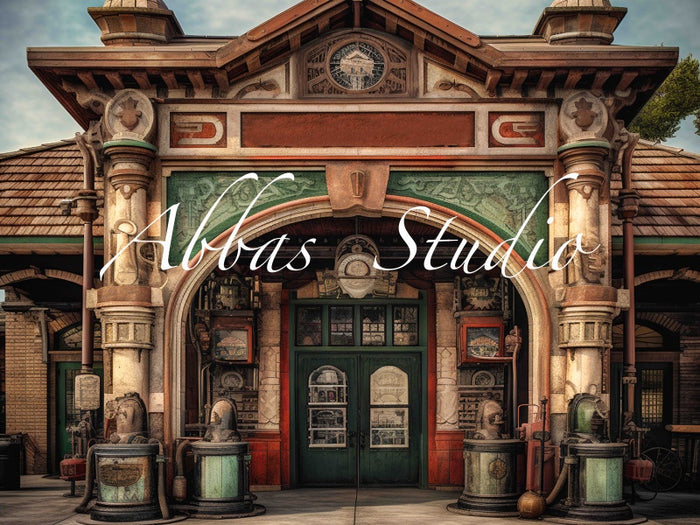 Vintage Rustic Train Station Backdrop