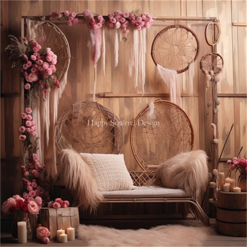 Kate Floral Dreamcatchers Backdrop Designed by Happy Squirrel Design