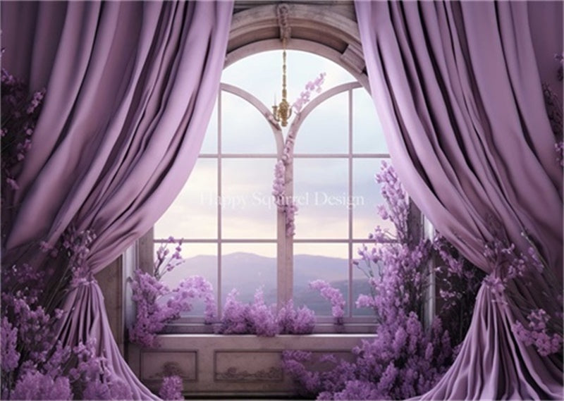 Lavender Dream Window Floral Backdrop