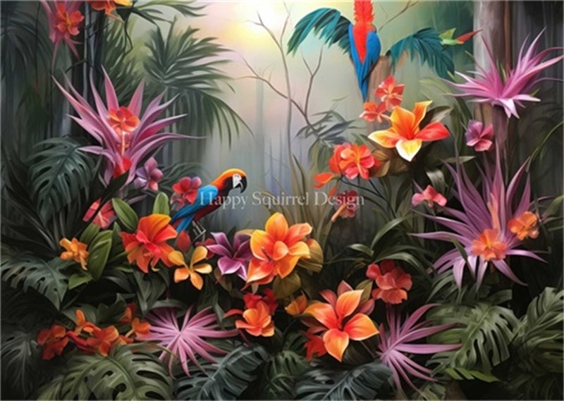 Kate Tropical Jungle Backdrop Designed by Happy Squirrel Design