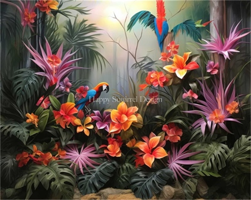 Kate Tropical Jungle Backdrop Designed by Happy Squirrel Design
