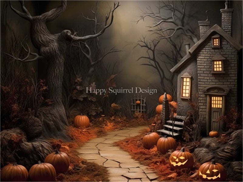 Kate Pumpkin Forest Backdrop Designed by Happy Squirrel Design