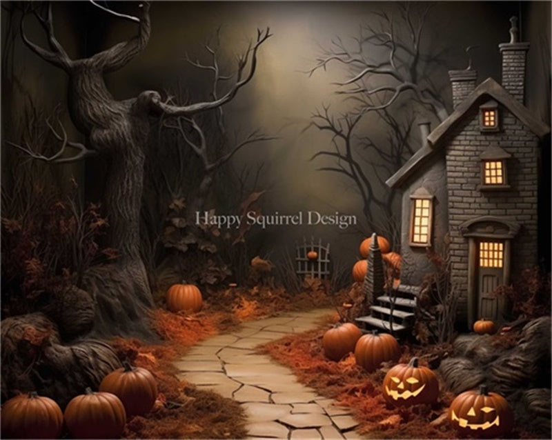 Kate Pumpkin Forest Backdrop Designed by Happy Squirrel Design