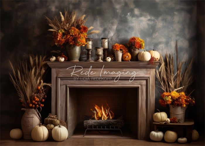 Kate Autumn Fireplace Backdrop Designed by Lidia Redekopp