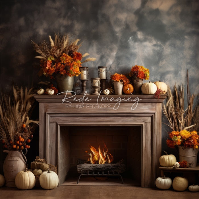 Kate Autumn Fireplace Backdrop Designed by Lidia Redekopp