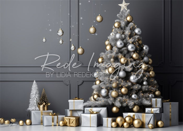 Kate Silver & Gold Christmas Backdrop Designed by Lidia Redekopp