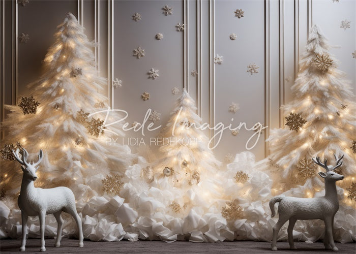 Kate Warm Christmas Deer Backdrop Designed by Lidia Redekopp