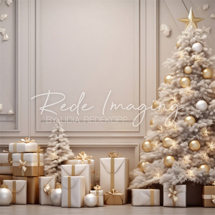 Kate White & Gold Christmas Backdrop Designed by Lidia Redekopp