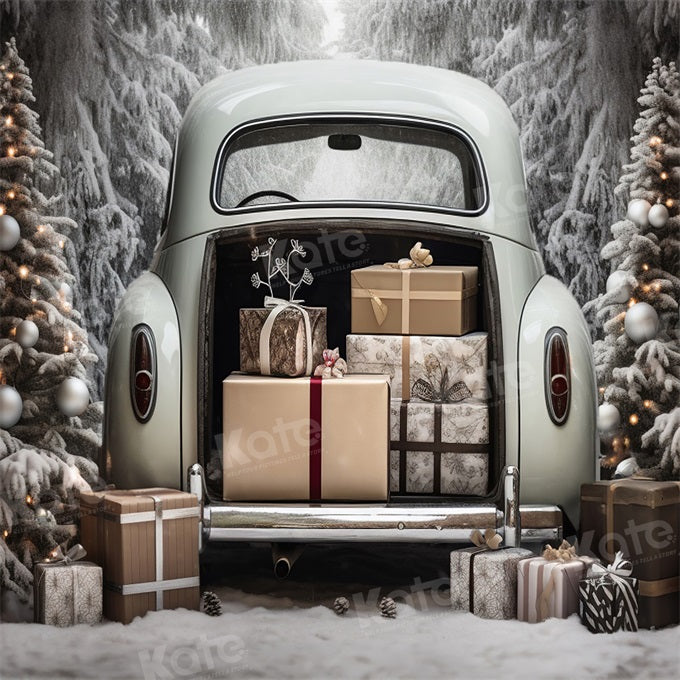 Kate Winter Christmas Gree Car Gifts Backdrop Designed by Emetselch