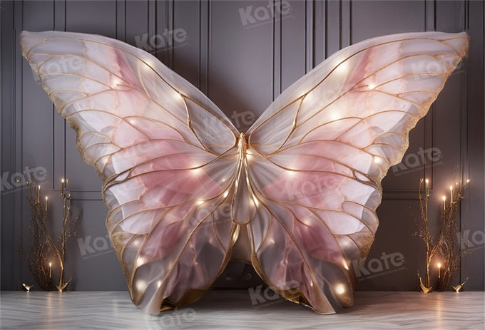Kate Pink Butterfly Wing Wall Headboard Backdrop Designed by Emetselch
