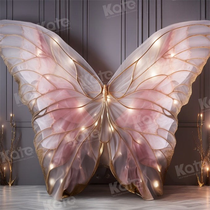 Kate Spring Valentine's Day Pink Butterfly Wing Wall Headboard Backdrop Designed by Emetselch