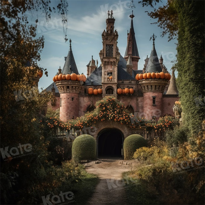 Kate Fall Pumpkin Castle in Forest Backdrop Designed by Emetselch