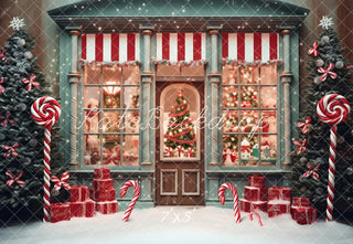 Kate Christmas Candy Store Printed Backdrop Designed by Emetselch