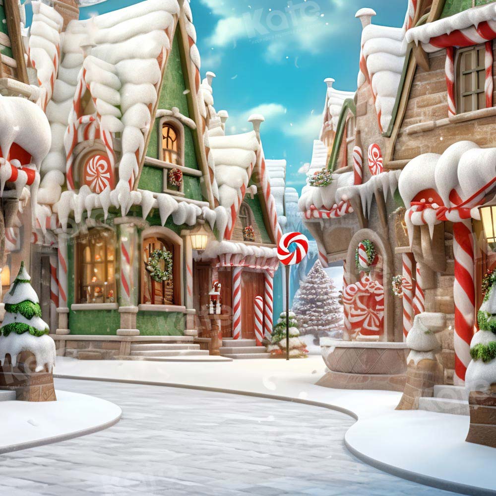 Kate Winter Christmas Town Backdrop Designed by Emetselch