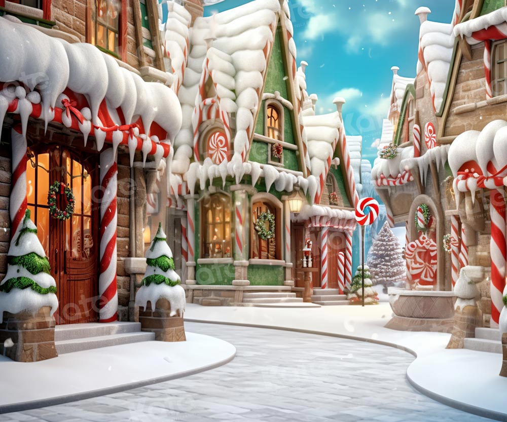 Kate Winter Christmas Town Backdrop Designed by Emetselch
