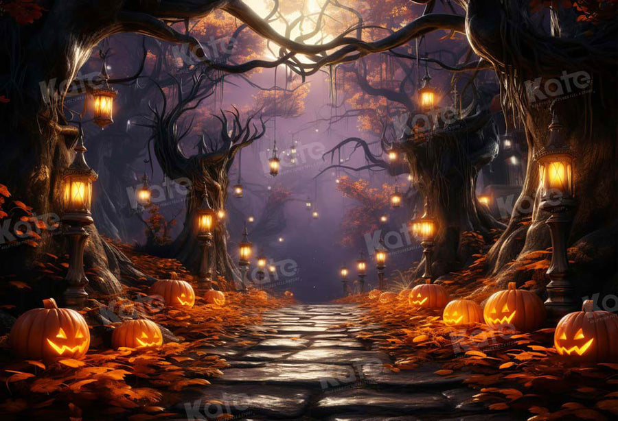 Enchanted Halloween Forest Lantern Pathway