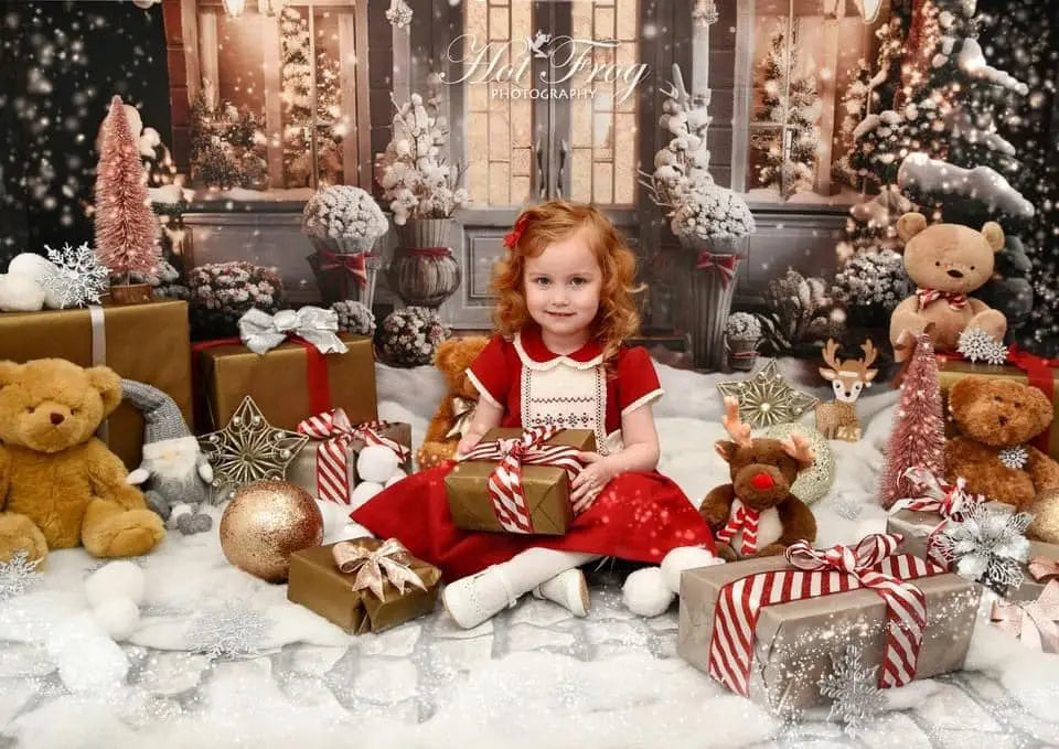 Kate Christmas Red Candy Shop Backdrop Designed by Chain Photography