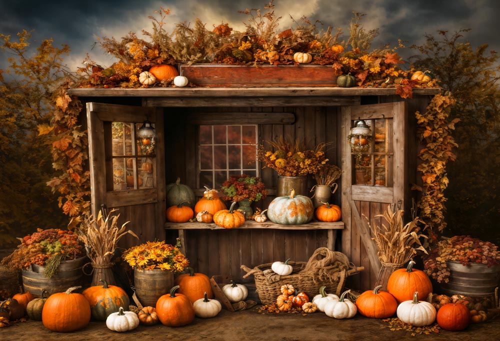 Kate Autumn/Fall Pumpkin Shop Backdrop Designed by Emetselch