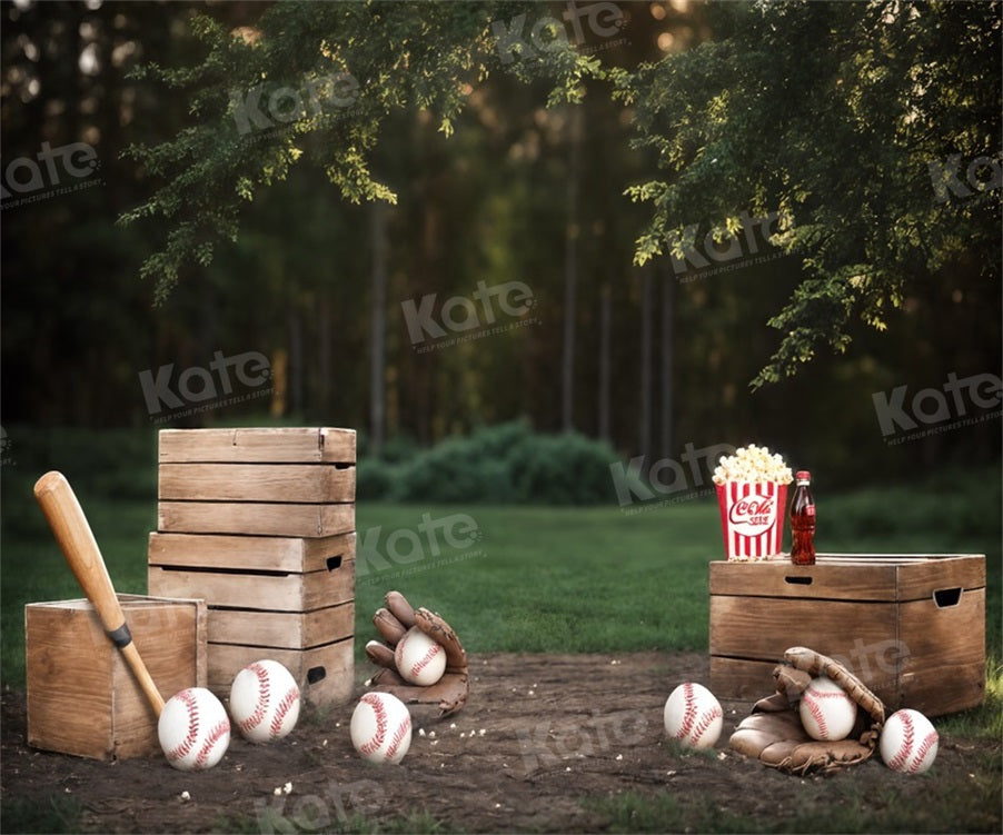 Kate Summer Grass Field Baseball Backdrop for Photography