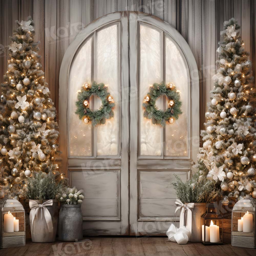 Kate Christmas Wood Door Backdrop Designed by Emetselch