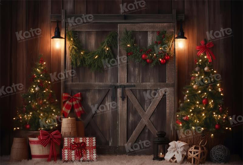 Kate Christmas Dark Barn Tree Backdrop for Photography