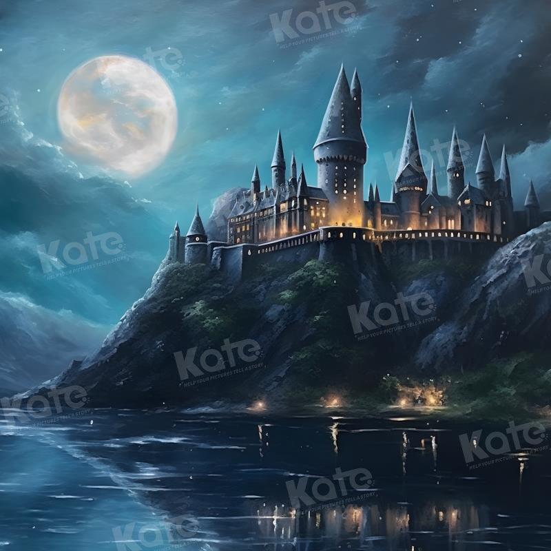 Kate Castle Night Moon Backdrop for Photography