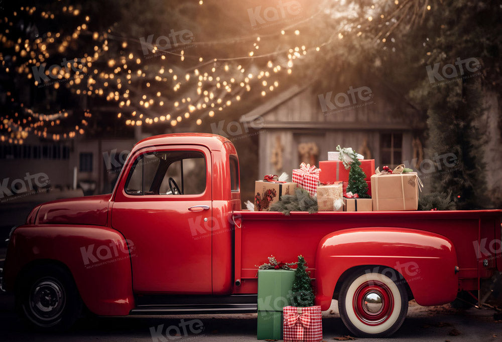 Kate Christmas Red Full Truck Backdrop for Photography