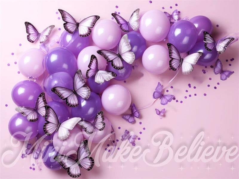 Kate Birthday Butterfly Balloons Backdrop Designed by Mini MakeBelieve