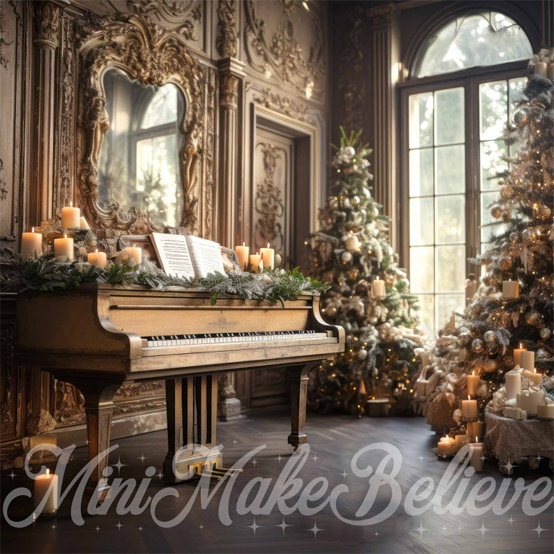 Kate Christmas Tree Winter Piano Music Room Victorian Room Backdrop Designed by Mini MakeBelieve