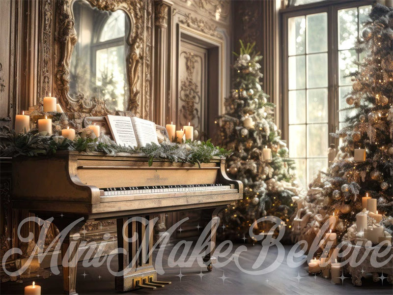 Kate Christmas Tree Winter Piano Music Room Victorian Room Backdrop Designed by Mini MakeBelieve