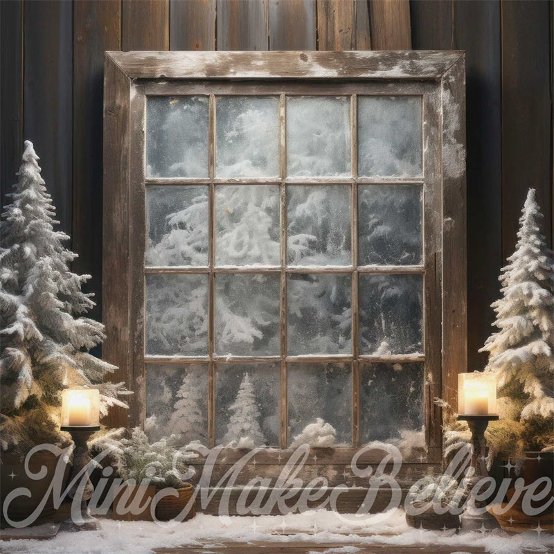 Kate Christmas Winter Frosted Window Backdrop Designed by Mini MakeBelieve