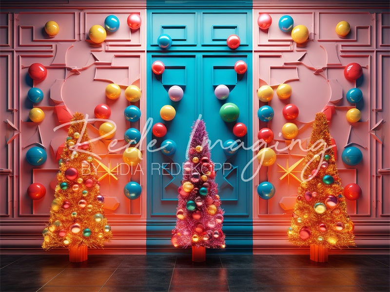 Kate Christmas Playtime Pink Blue Backdrop Designed by Lidia Redekopp