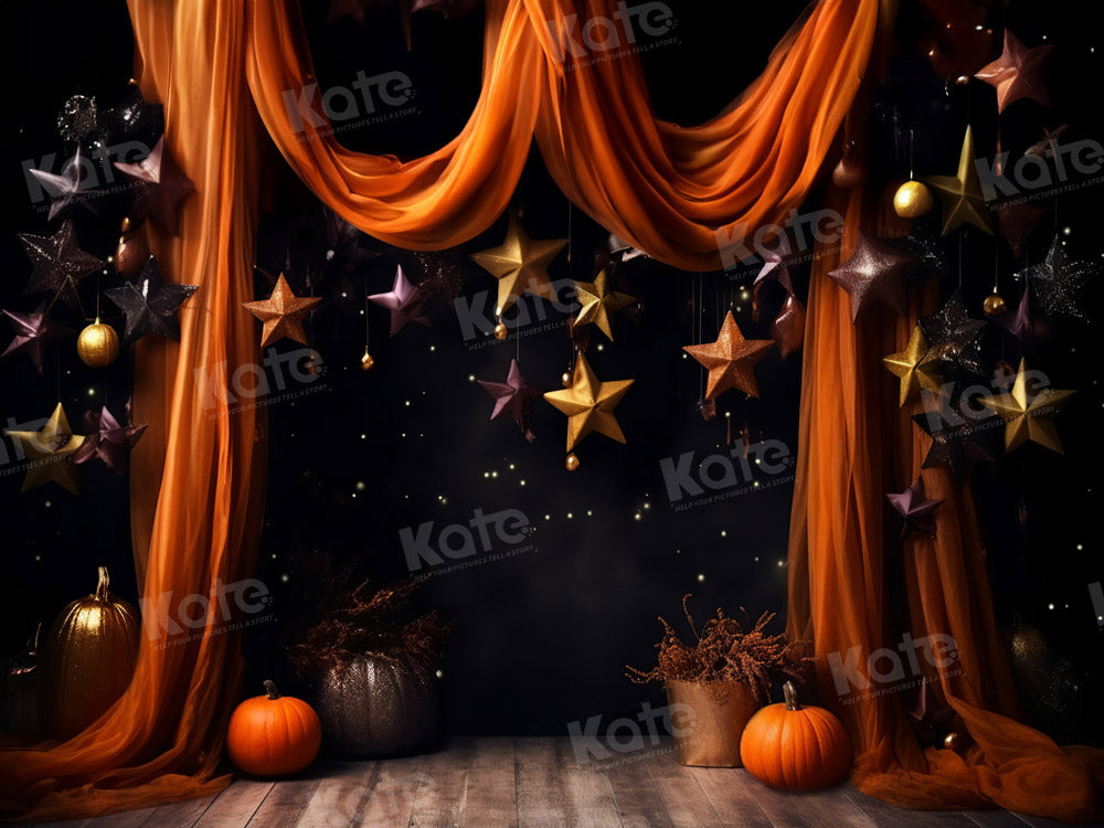Kate Star Cake Smash Orange Curtain Stage Backdrop for Photography