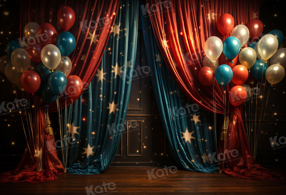 Kate Star Red Curtain Balloon Backdrop for Photography