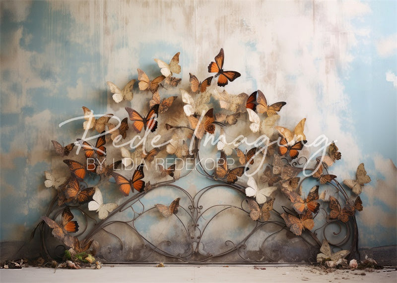 Kate Fall Rustic Butterfly Headboard Boudoir Backdrop Designed by Lidia Redekopp