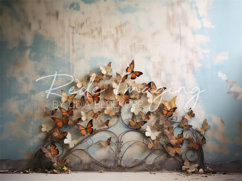 Kate Fall Rustic Butterfly Headboard Boudoir Backdrop Designed by Lidia Redekopp