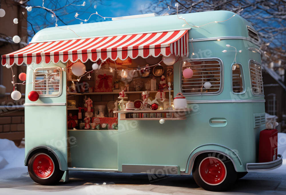 Kate Christmas Blue Car Backdrop Designed by Chain Photography