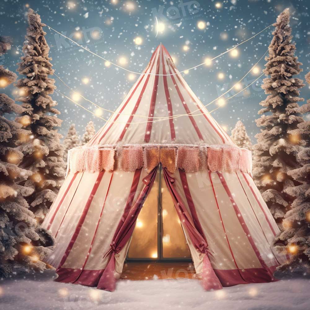 Kate Winter Christmas Circus Tent Backdrop Designed by Chain Photography
